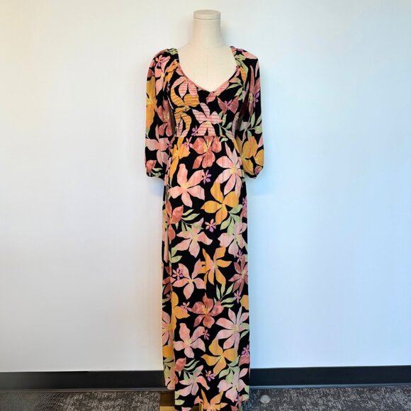 Billabong Floral Long Sleeve Maxi Dress - Picture 1 of 2